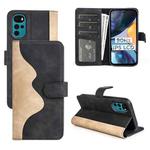 For Motorola Moto G22 4G Stitching Horizontal Flip Leather Phone Case(Black)