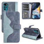 For Motorola Moto G22 4G Stitching Horizontal Flip Leather Phone Case(Blue)