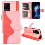 For Xiaomi Redmi K50 Stitching Horizontal Flip Leather Phone Case (Pink)