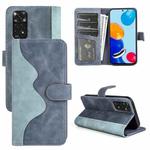 For Xiaomi Redmi Note 11 4G Global / Note 11S Stitching Horizontal Flip Leather Phone Case(Blue)