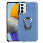 For Samsung Galaxy M23 5G / F23 5G Ring Holder Honeycomb PU Skin Phone Case(Light Blue)