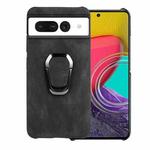 For Google Pixel 7 Ring Holder PU Phone Case(Black)