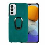 For Samsung Galaxy M53 Ring Holder PU Phone Case(Cyan)