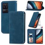 For Xiaomi Redmi K40S Retro Skin Feel Magnetic Leather Phone Case(Blue)