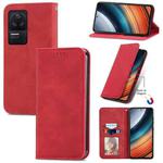 For Xiaomi Redmi K40S Retro Skin Feel Magnetic Leather Phone Case(Red)