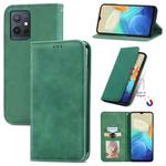 For vivo Y55 5G Retro Skin Feel Magnetic Leather Phone Case(Green)