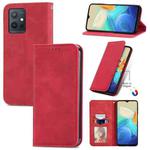 For vivo Y55 5G Retro Skin Feel Magnetic Leather Phone Case(Red)