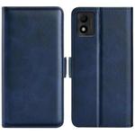 For TCL 303 Dual-side Magnetic Buckle Horizontal Flip Leather Phone Case(Dark Blue)