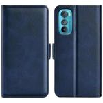 For Motorola Moto Edge 30 5G Dual-side Magnetic Buckle Horizontal Flip Leather Phone Case(Dark Blue)