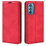 For Motorola Moto Edge 30 5G Retro-skin Magnetic Suction Leather Phone Case(Red)