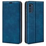 For Motorola Moto E32 4G Retro-skin  Magnetic Suction Leather Phone Case(Dark Blue)