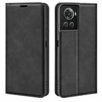 For OnePlus Ace / 10R Retro-skin Magnetic Suction Leather Phone Case(Black)