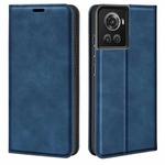 For OnePlus Ace / 10R Retro-skin Magnetic Suction Leather Phone Case(Dark Blue)