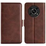 For Honor X30 / Magic 4 Lite Dual-side Magnetic Buckle Horizontal Flip Leather Phone Case(Brown)