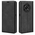 For Honor X30 / Magic 4 Lite Retro-skin Magnetic Suction Leather Phone Case(Black)