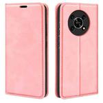 For Honor X30 / Magic 4 Lite Retro-skin Magnetic Suction Leather Phone Case(Pink)
