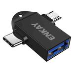ENKAY ENK-AT112 2 in 1 Type-C + Micro USB to USB 3.0 Aluminium Alloy OTG Adapter(Black)