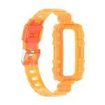 For Huawei Band 7 One-Piece Transparent Silicone Watch Band(Transparent Orange)