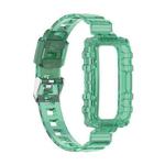 For Huawei Band 7 One-Piece Transparent Silicone Watch Band(Transparent Green)
