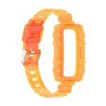 For Honor Band 6 One-Piece Transparent Silicone Watch Band(Transparent Orange)