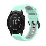 For Garmin Fenix 6X 26mm Silicone Sports Two-Color Watch Band(Water Duck+Grey)