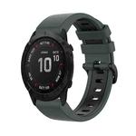For Garmin Fenix 6X Pro 26mm Silicone Sports Two-Color Watch Band(Olive Green+Black)