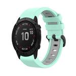 For Garmin Fenix 6X Pro 26mm Silicone Sports Two-Color Watch Band(Water Duck+Grey)