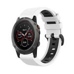 For Garmin Fenix 5X Plus 26mm Silicone Sports Two-Color Watch Band(White+Black)