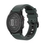 For Garmin Fenix 3 26mm Silicone Sports Two-Color Watch Band(Olive Green+Black)