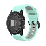 For Garmin Fenix 3 26mm Silicone Sports Two-Color Watch Band(Water Duck+Grey)