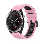For Garmin Descent MK2 26mm Silicone Sports Two-Color Watch Band(Pink+Black)