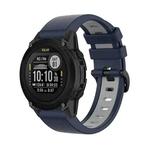 For Garmin Descent G1 22mm Silicone Sports Two-Color Watch Band(Dark Blue+Grey)