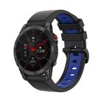 For Garmin EPIX Gen2 22mm Silicone Sports Two-Color Watch Band(Black+Blue)