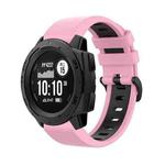 For Garmin Instinct 2 22mm Silicone Sports Two-Color Watch Band(Pink+Black)