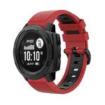 For Garmin Instinct 2 22mm Silicone Sports Two-Color Watch Band(Red+Black)