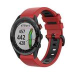 For Garmin Approach S62 22mm Silicone Sports Two-Color Watch Band(Red+Black)