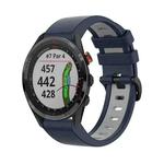 For Garmin Approach S62 22mm Silicone Sports Two-Color Watch Band(Dark Blue+Grey)