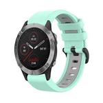 For Garmin Fenix 6 22mm Silicone Sports Two-Color Watch Band(Water Duck+Grey)