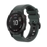 For Garmin Fenix 6 Pro 22mm Silicone Sports Two-Color Watch Band(Olive Green+Black)