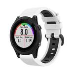 For Garmin Forerunner 935 22mm Silicone Sports Two-Color Watch Band(White+Black)