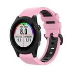 For Garmin Forerunner 935 22mm Silicone Sports Two-Color Watch Band(Pink+Black)