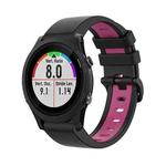 For Garmin Forerunner 935 22mm Silicone Sports Two-Color Watch Band(Black+Pink)