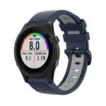 For Garmin Forerunner 935 22mm Silicone Sports Two-Color Watch Band(Dark Blue+Grey)