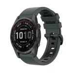 For Garmin Fenix 7S Solar 22mm Silicone Sports Two-Color Watch Band(Olive Green+Black)