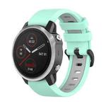 For Garmin Fenix 6S 22mm Silicone Sports Two-Color Watch Band(Water Duck+Grey)