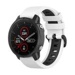 For Garmin Fenix 5S Plus 22mm Silicone Sports Two-Color Watch Band(White+Black)