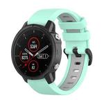For Garmin Fenix 5S Plus 22mm Silicone Sports Two-Color Watch Band(Water Duck+Grey)