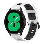 For Samsung Galaxy Watch 4 40mm 20mm Vertical Pattern Two-Color Silicone Watch Band(White+Black)