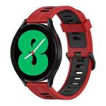For Samsung Galaxy Watch 4 40mm 20mm Vertical Pattern Two-Color Silicone Watch Band(Red+Black)