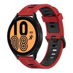 For Samsung Galaxy Watch 4 44mm 20mm Vertical Pattern Two-Color Silicone Watch Band(Red+Black)